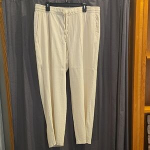 Women's Old Navy Cream Linen Pants Size XL